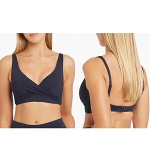 Sea Level Australia Essentials Cross Front Multifit Bra Top Black